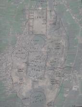 Original excavator's map of the archaeological features at Memphis superimposed on a modern Google map image. Created by Kristian Brink, 2015. 